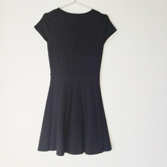 Theory Wool Knit Sweater Dress Skater Black - Picture 3 of 6